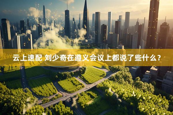 云上速配 刘少奇在遵义会议上都说了些什么？